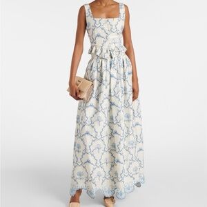 NWT AGUA BY AGUA BENDITA Tangelo floral linen maxi skirt